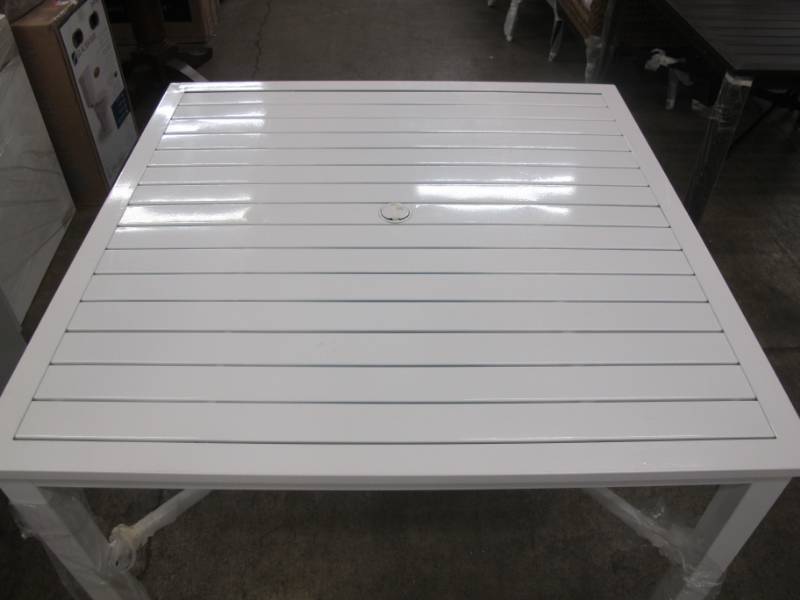 lot 8 image: Hampton Bay Square Metal Outdoor Dining Table White