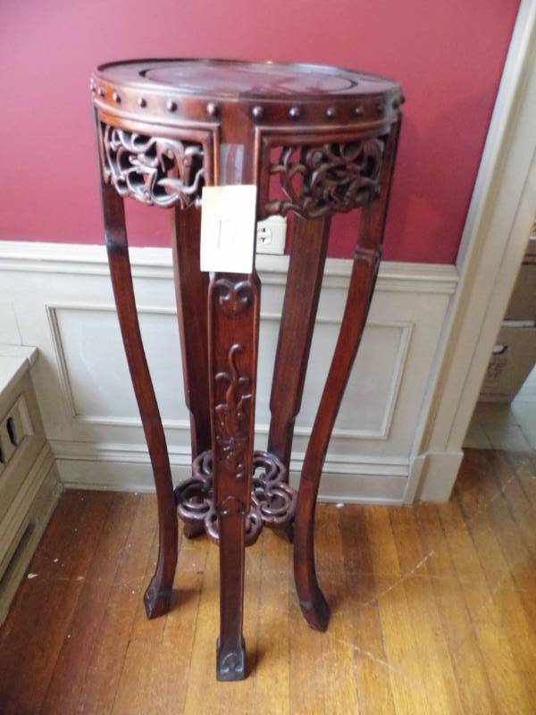 Wood Carved Plant Stand