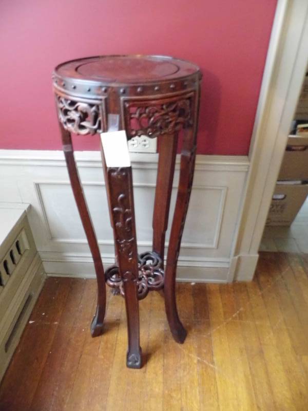 Wood Carved Plant Stand