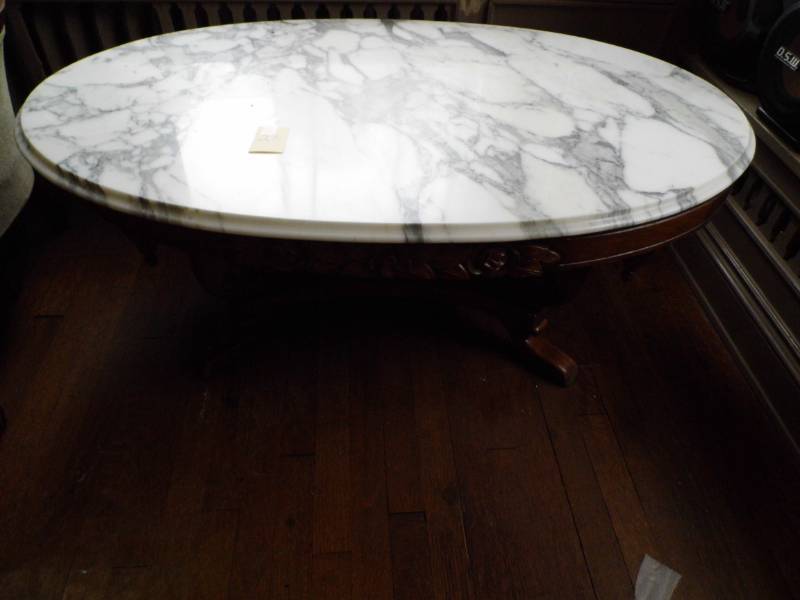 Oval Marble Top Table