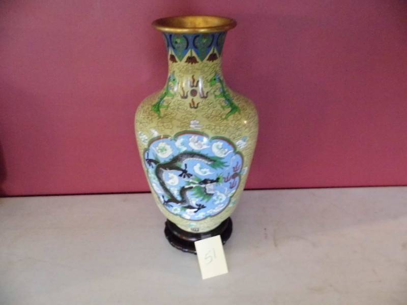 Vase w Wooden Stand