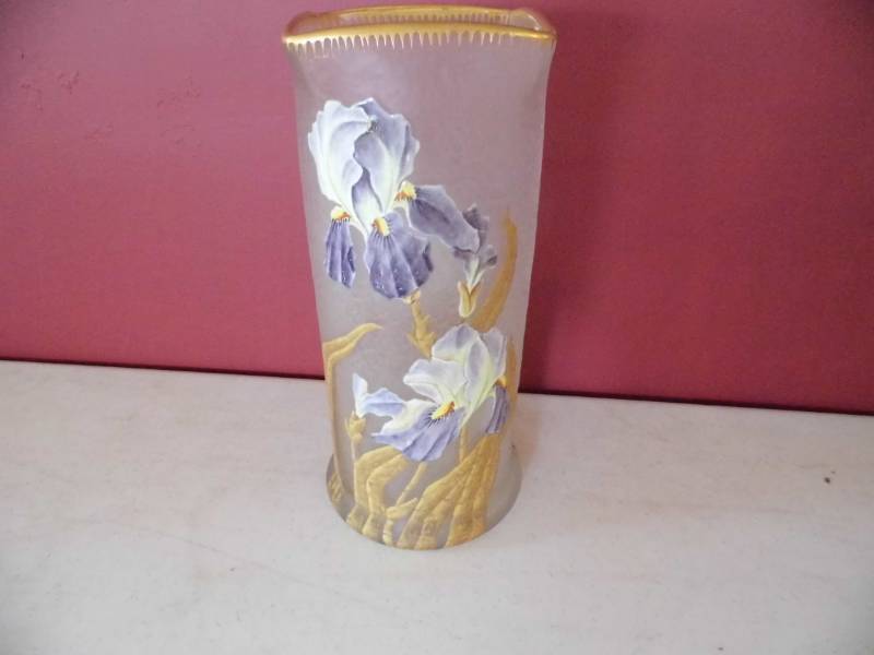 France Painted Iris Vase