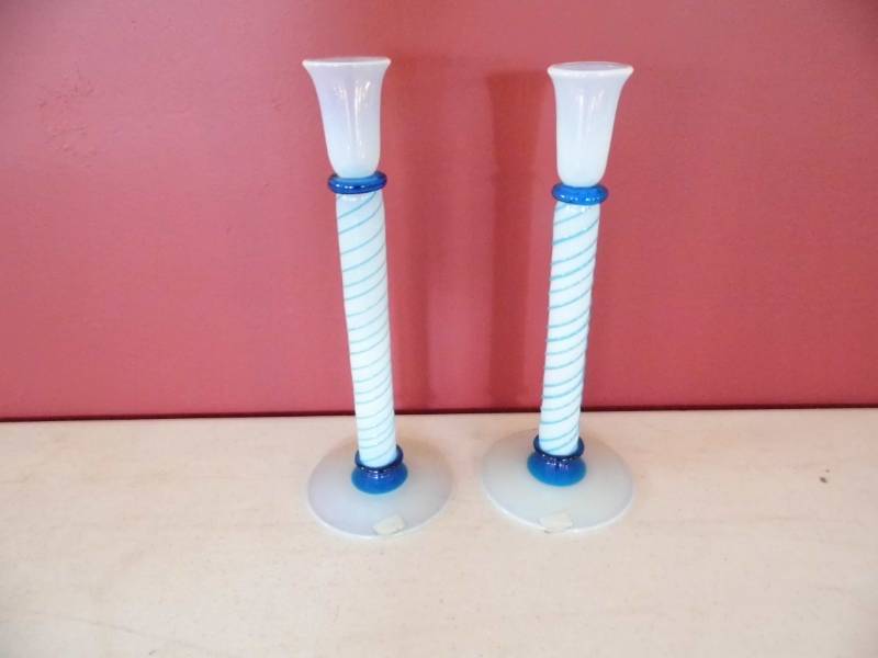 Pair of Fry Foval Candle Holders