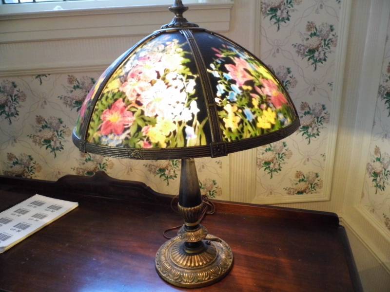 Reverse Painted Mueller Lamp