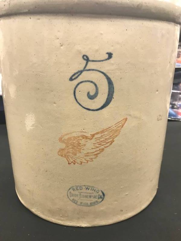 5 GALLON RED WING CROCK
