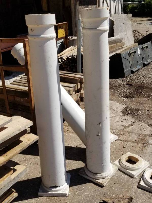 lot 1246 image: Lot of (3) 5ft. Pillars with 2-Extra Bases
