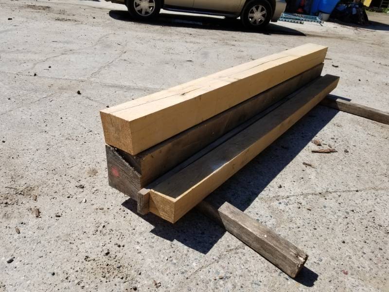 lot 1244 image: Lot of (3) Assorted Wood Beams