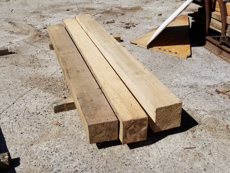 lot 1245 image: Lot of (3) Assorted Wood Beams