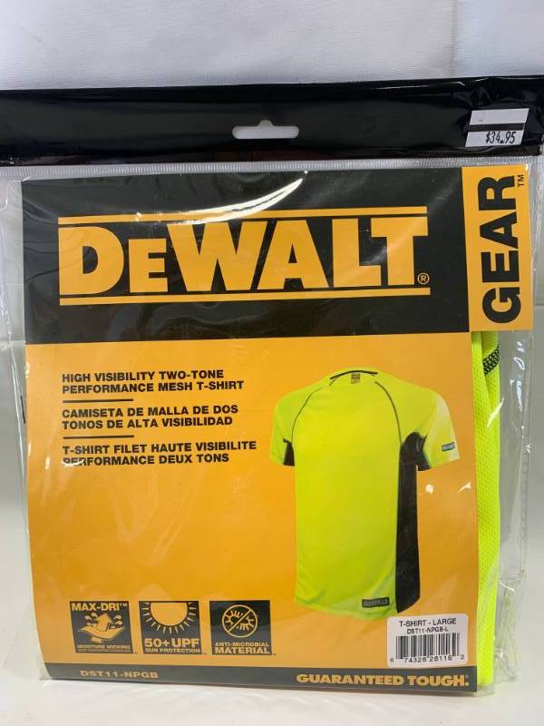 lot 8 image: New DeWalt High Visibility UV 50 Shirt Size Large