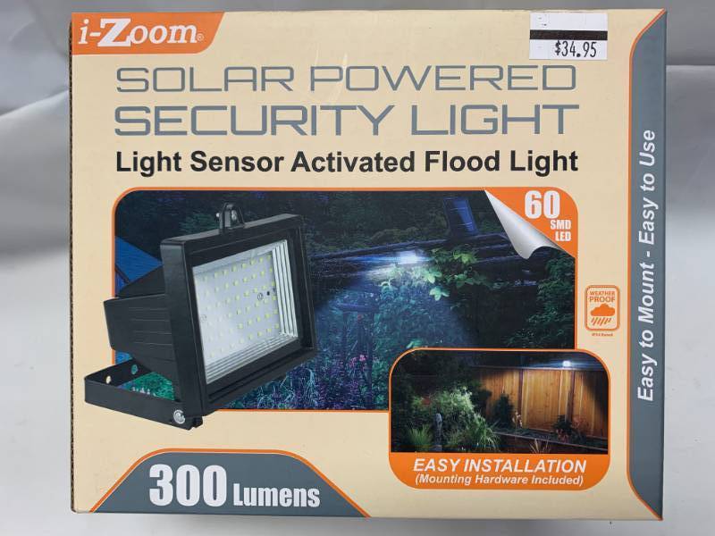 lot 22 image: New Solar Powered Security Flood Light