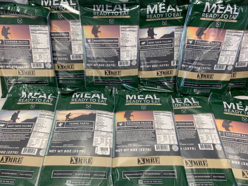 lot 54 image: Lot of 20 MRE (meals ready to eat) Entrees $120 Retail