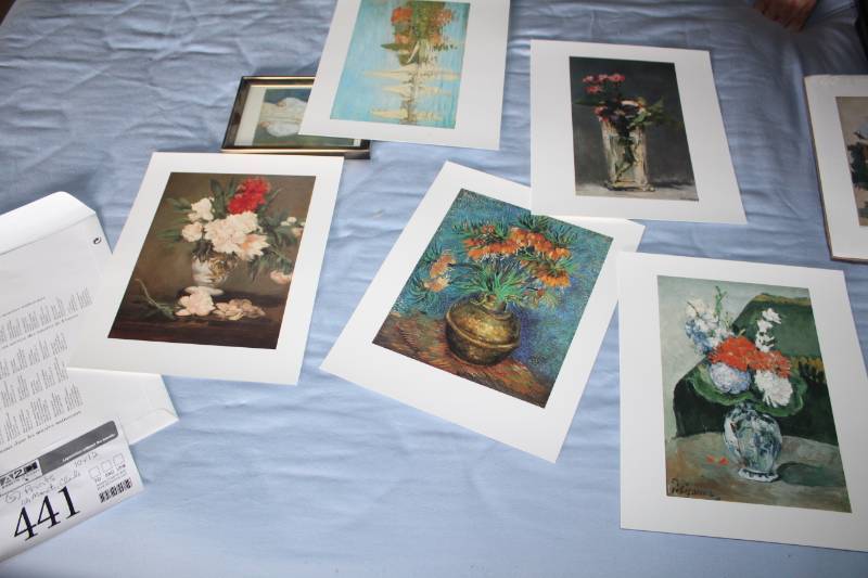 lot 441 image: Lot of (5) Floral, Landscape Prints 10x12in.