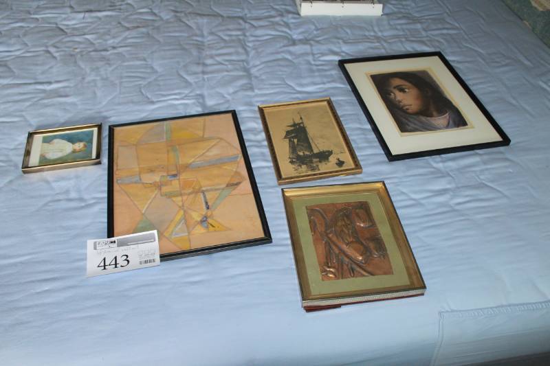 lot 443 image: Lot of (4) Framed Wall Art