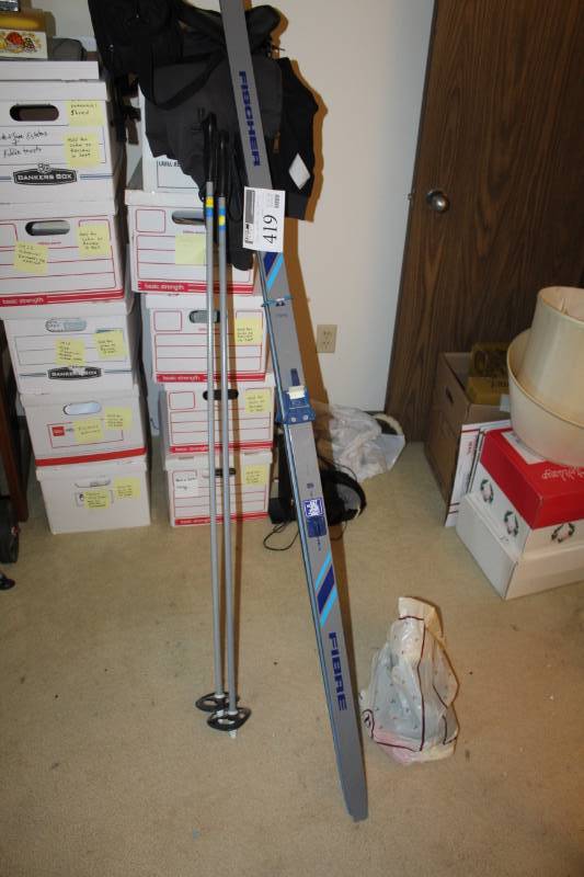 lot 419 image: Fibre Cross Country Snow Skis, Boots, Poles