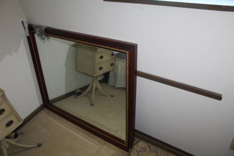 lot 448 image: Wood Framed Wall Mirror