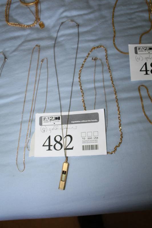 lot 482 image: Lot of (5) Womens Gold Chains