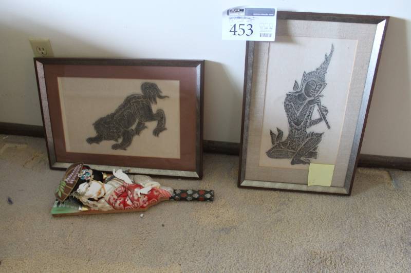 lot 453 image: Lot of (3) Asian Theme Wall Art