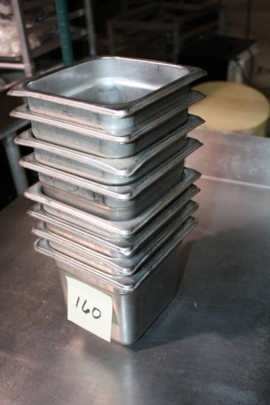 lot 160 image: Stainless Steel Pans16th Size6 Deep
