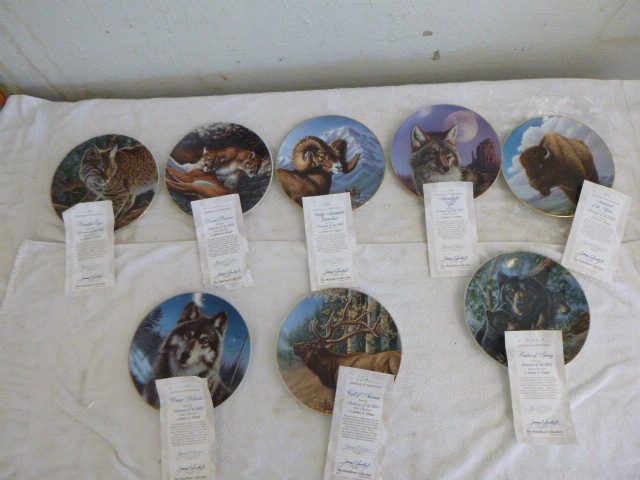 lot 6 image: 8 Hamilton Collection Portraits of the Wild Collector Plates