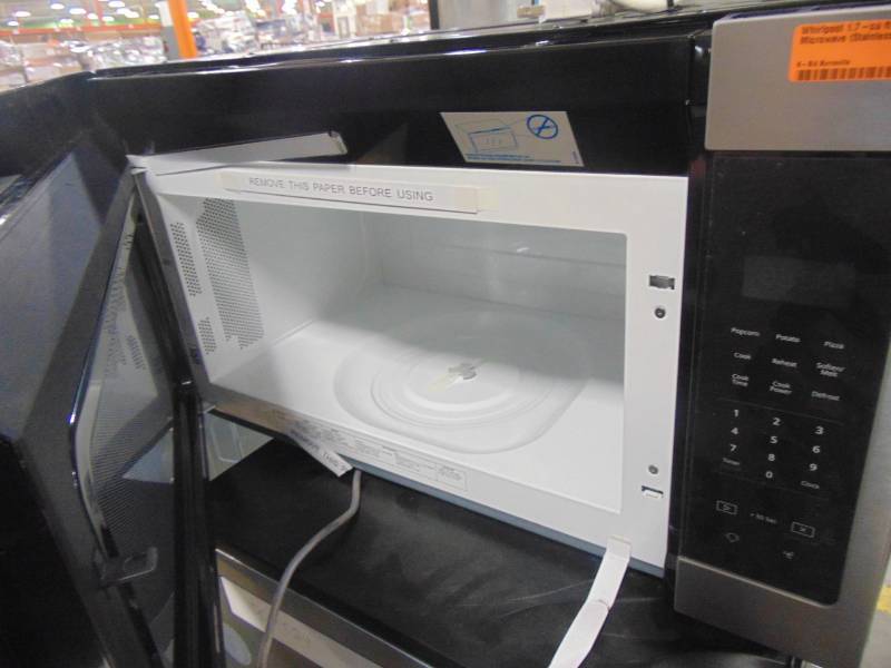 lot 304 image: Whirlpool 1.7-cu ft Over-the-Range Microwave (Stainless Steel) (Common 30-in Actual 29.938-in) WMH31017HZ