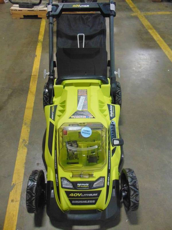 lot 313 image: Ryobi 40V 20in. Brushless Mower- Battery & Charger Not Included RY40108
