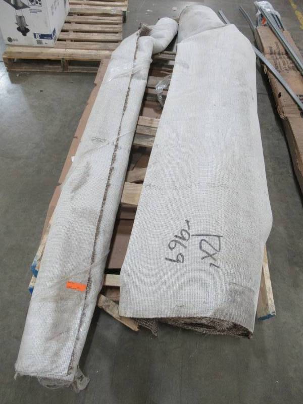 lot 36 image: 2 Roll of Carpet - BrownBeige 12 X  with 14 Pile.
