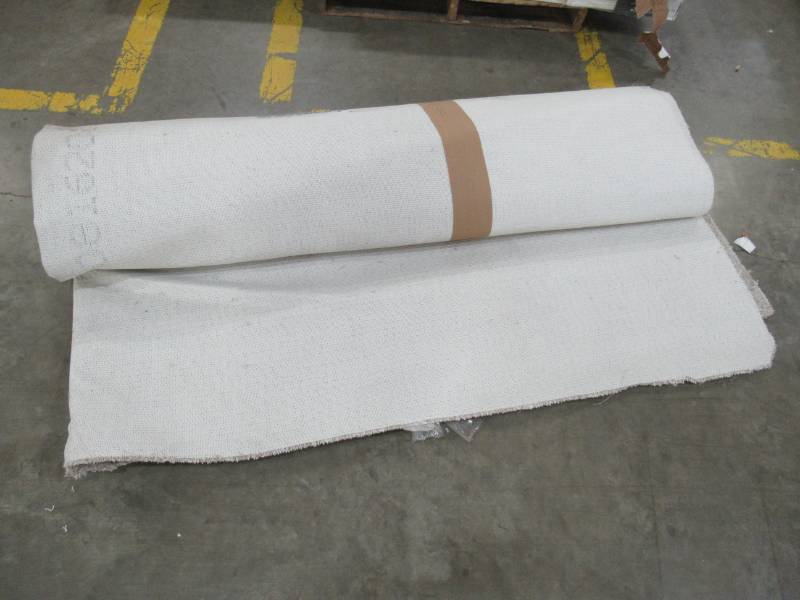 lot 37 image: Roll of Carpet - Beige 12 X 12 Approximate (true length Unknown) with 14 Pile - Piece Cut out toward end.