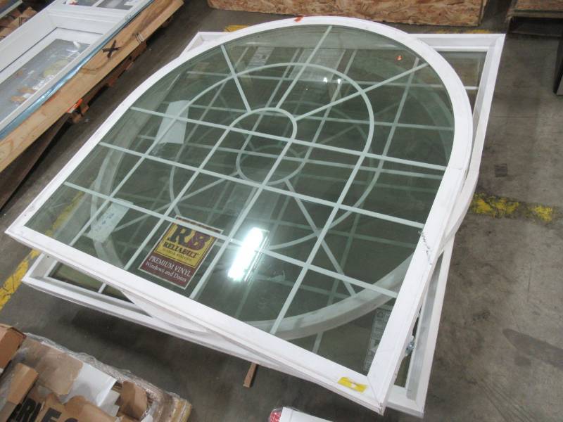 lot 6 image: Reliabilt Custom Vinyl Arch WIndow with internal Grill (22 lite) Low E3 Glass