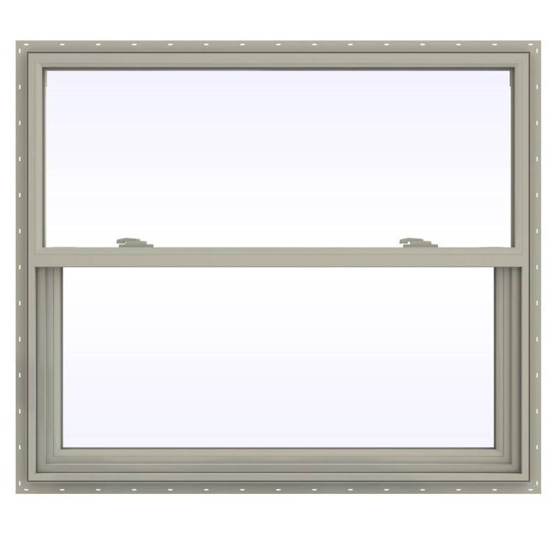 lot 29 image: Jeld-wen 41.5 in. x 35.5 in. V-2500 Series Desert Sand Vinyl Single Hung Window with Fiberglass Mesh Screen