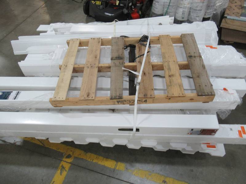 lot 13 image: VerandaFreedom 0.2 in. x 48 in. x 8 ft. White Vinyl Classic Diamond Lattice Privacy Fencing Pallet.
