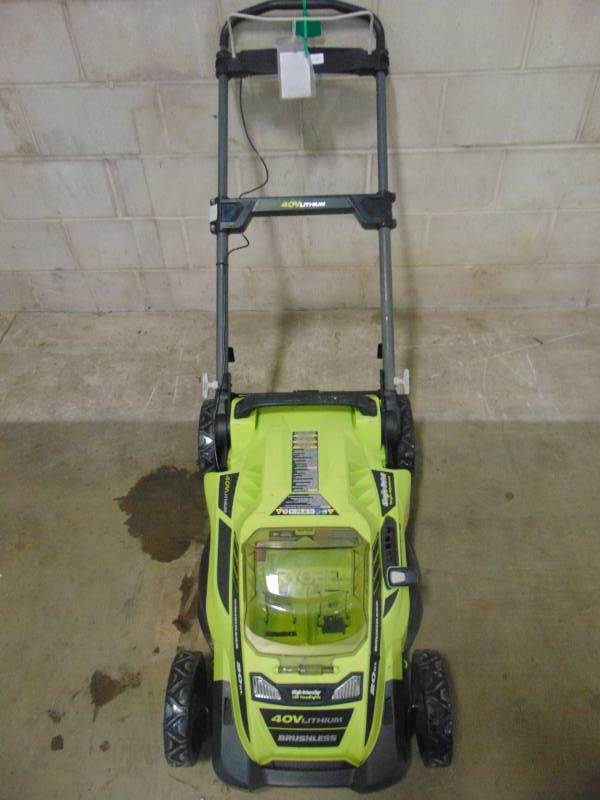 lot 339 image: Ryobi 40V 20in. Brushless Mower- Battery & Charger Not Included RY40108