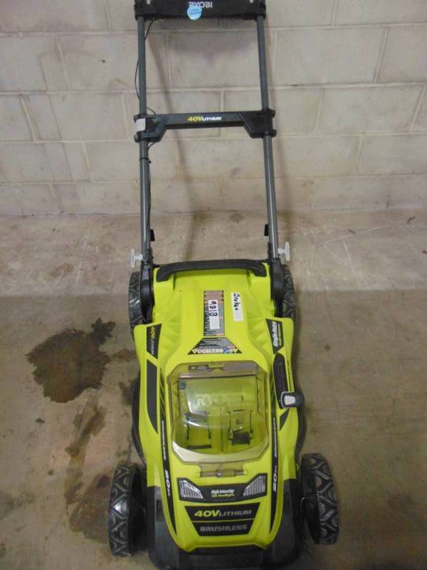 lot 343 image: Ryobi 40V 20in. Brushless Mower- Battery & Charger Not Included RY40108
