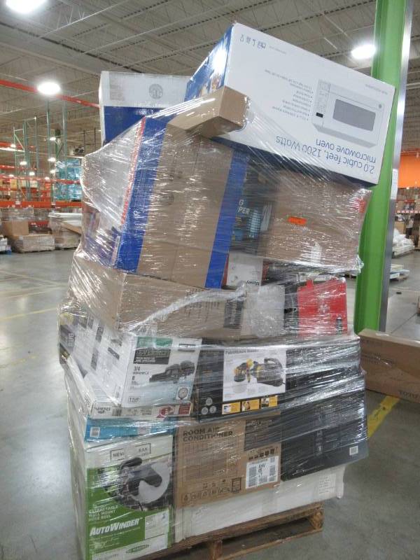lot 74 image: WHOLESALE MIXED PALLET OF RETURNS - TOOLS, SMALL HOUSEWARES, AIR CONDITIONER AND MORE