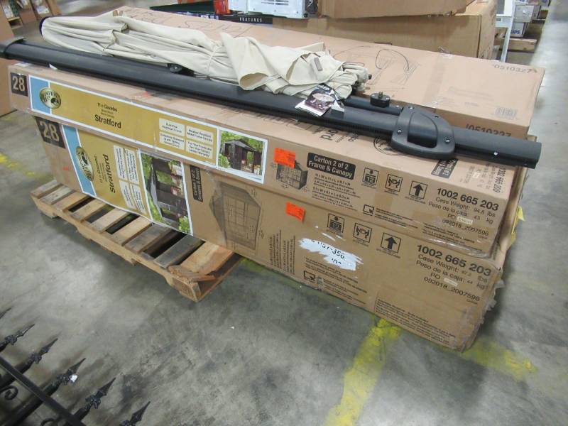 lot 82 image: WHOLESALE MIXED PALLET OF RETURNS - GAZEBOS AND UMBRELLA