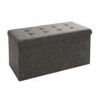 lot 65 image: Charcoal Gray Foldable Storage BenchFootrestCoffee Table Ottoman by Seville Classics