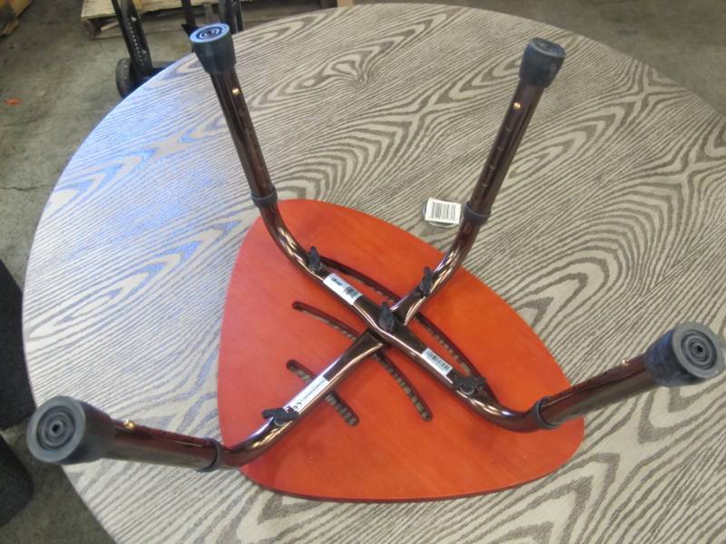 lot 8 image: Drive Adjustable Height Triangular Teak Bath Bench Stool