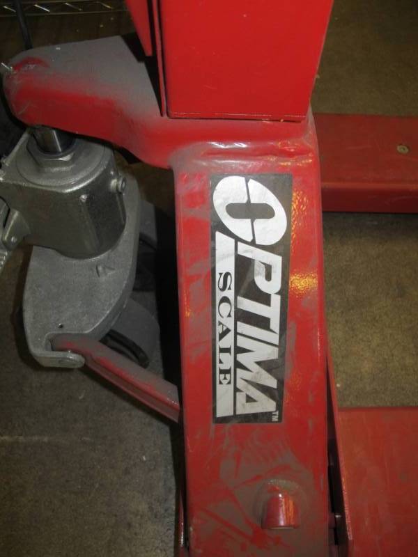 lot 15 image: Optima Scale RED Pallet Jack - (No Scale Included)