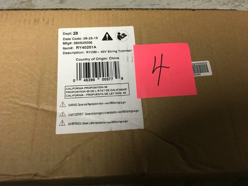 lot 4 image: RYOBI 40-Volt Lithium-Ion Cordless Battery String TrimmerEdger (Tool Only) not used