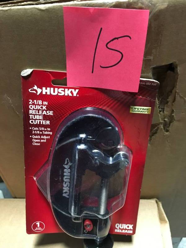 lot 15 image: Husky 2-18 in. Quick-Release Tube Cutter not used