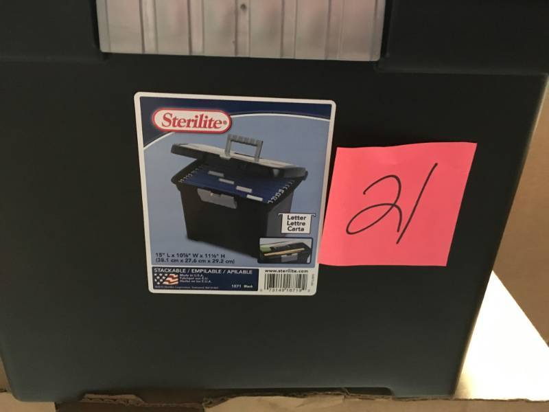 lot 21 image: Sterilite 15 in. x 10-78 in. File Box not used