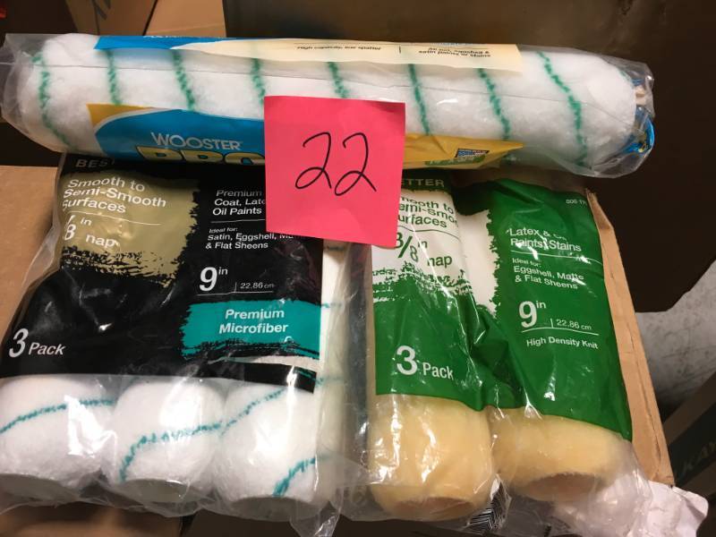 lot 22 image: Wooster Pro 9 in 3 pack Paint Rollers Lot not used