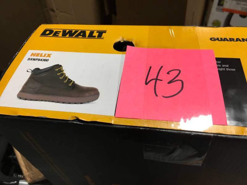 lot 43 image: DEWALT Helix Mens Size 12 Dark Brown Leather Steel Toe 6 in. Work Boot not used