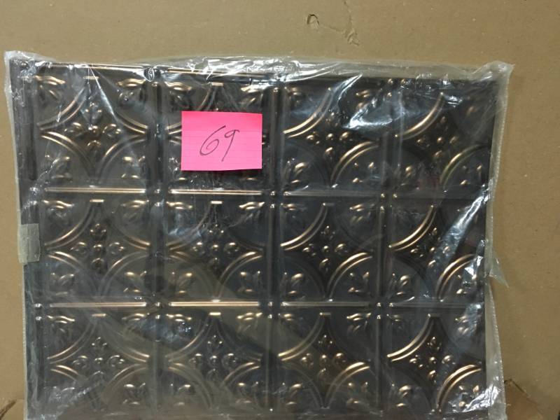 lot 69 image: 18 in. x 24 in. Traditional Style # 1 Backsplash Panel in Oil Rubbed Bronze 5 pcs not used