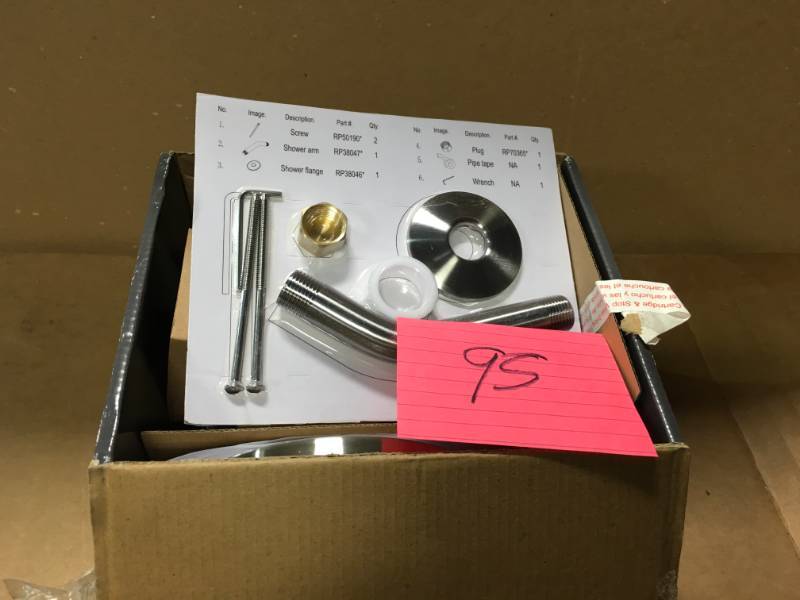 lot 95 image: Glacier Bay Builders Single-Handle 1-Spray Pressure Balance Shower Faucet in Brushed Nickel (Valve Included)
