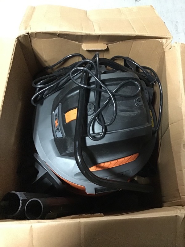 lot 108 image: RIDGID HD1800 16 Gal. 6.5 HP NXT Wet Dry Vac with Cart in working conditions
