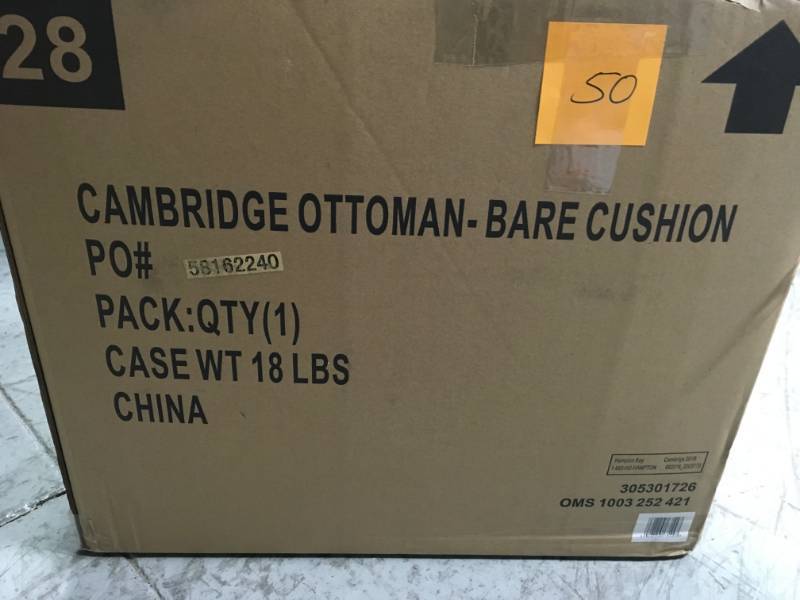 lot 50 image: Hampton Bay Cambridge Ottoman Bare Cushion Collection not used