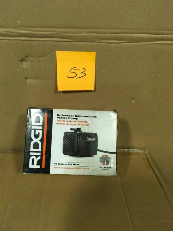 lot 53 image: RIDGID Replacement Submersible Water Pump for RIDGID Tile Saws in good condition