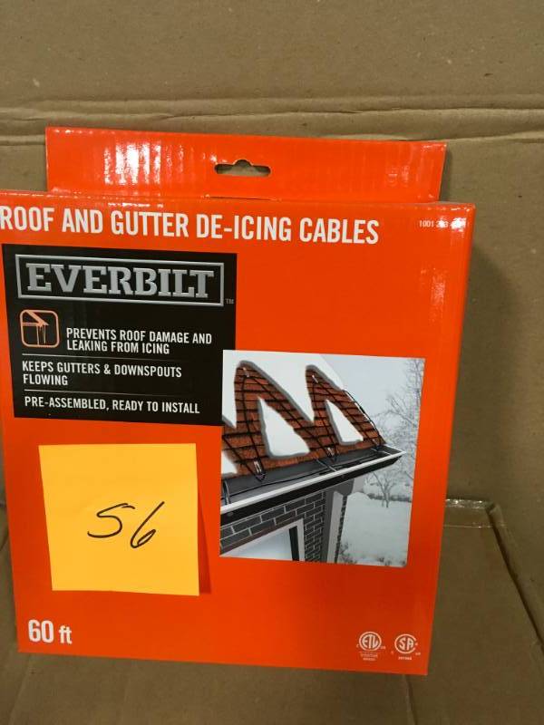 lot 56 image: EVERBILT 60ft Roof and Gutter De-Icing Cables not used