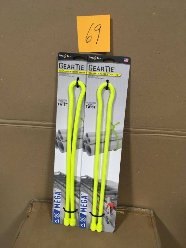 lot 69 image: Nite Ize 32 in. Gear Tie Mega Twist Tie in Neon Yellow in good condition