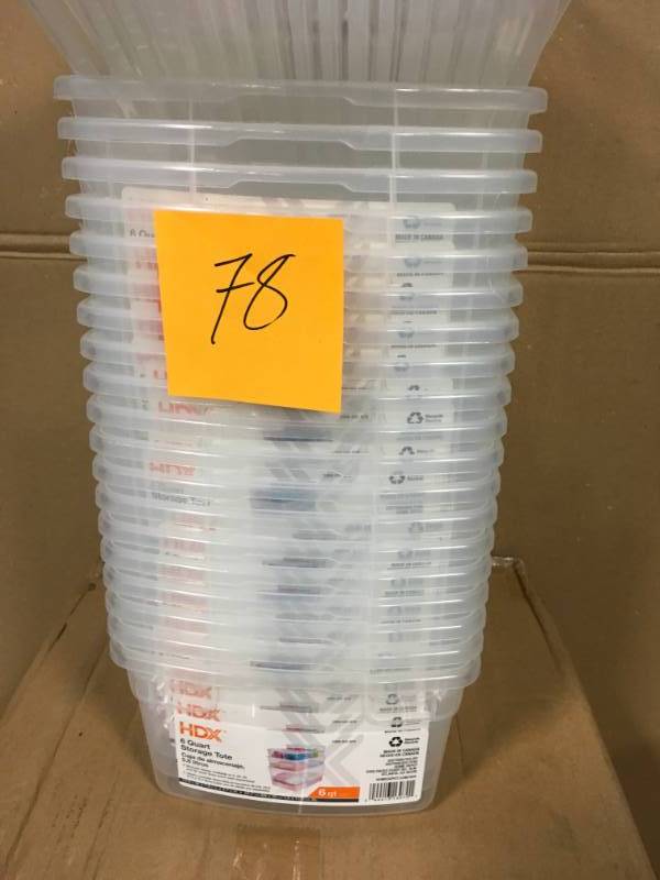 lot 78 image: 6 Qt. Premium Shoe Box in Clear